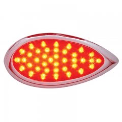 39 LED "Teardrop" Stop, Turn / Tail Light w/ Bezel - Red LED/Red Lens | Stop / Turn