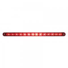 14 LED 12" Stop, Turn / Tail Light Bar w/ Bezel - Red LED/Red Lens | Stop / Turn