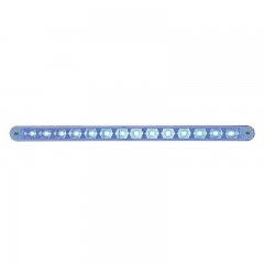 14 LED 12" Auxiliary Strip Light w/ Bezel - Blue LED/Clear Lens | Auxiliary / Utility Lights