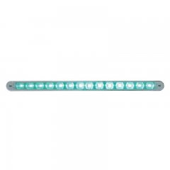 14 LED 12" Auxiliary Strip Light w/ Bezel - Green LED/Clear Lens | Auxiliary / Utility Lights