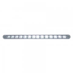 14 LED 12" Auxiliary Strip Light w/ Bezel - White LED/Clear Lens | Auxiliary / Utility Lights