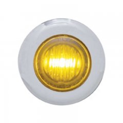 3 LED Mini Clearance/Marker Light w/ Bezel - Amber LED/Amber Lens | Clearance Marker Lights