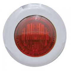 3 LED Mini Clearance/Marker Light w/ Bezel - Red LED/Red Lens | Clearance Marker Lights