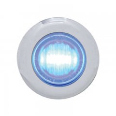 3 LED Mini Clearance/Marker Light w/ Bezel - Blue LED/Clear Lens | Clearance Marker Lights