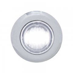 3 LED Mini Clearance/Marker Light w/ Bezel - White LED/Clear Lens | Clearance Marker Lights