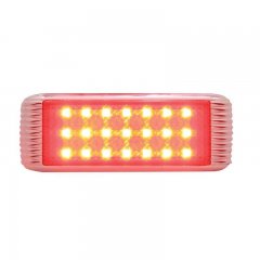 21 LED Flush Mount Stop, Turn / Tail Light w/ Bezel - Red LED/Red Lens | Stop / Turn