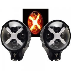 6" Off Road Amber LED X DRL Auxiliary Fog Spot Flood Light 6k 40w Pair