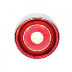 3 High Power LED 1" Clearance/Marker Light with Visor - Red LED/Clear Lens | Fog Lights