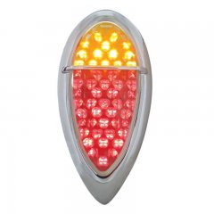 1938-39 Red/Amber Tail Light - "Baby Zephyr" Flush Mount - Clear Lens | LED / Incandescent Replacement Lens