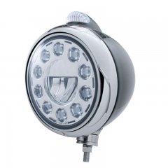 Black "GUIDE" Headlight - 11 LED High Power Bulb w/ Clear Lens | Headlight - Complete Kits