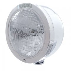 "BULLET" Half-Moon Headlight - 6014 Bulb w/ Amber LED/Clear Lens | Headlight - Complete Kits