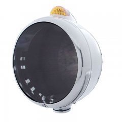 Stainless "GUIDE" Headlight - No Bulb w/ Dual Function Amber LED/Amber Lens | Headlight - Complete Kits