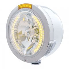 "BULLET" Half-Moon Headlight - 34 Amber LED H4 Bulb w/ Amber LED/Amber Lens | Headlight - Complete Kits