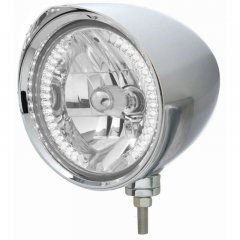 "CHOPPER" Headlight w/ Razor Visor - 34 White LED H4 Bulb | Headlight - Complete Kits