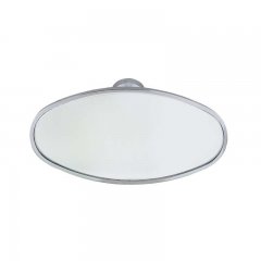 Chrome Interior Rear View Mirror with Glue-On Mount - Oval | Interior Mirrors / Accessories