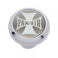 Small Deluxe Dash Knob w/ "Fan/Air" Silver Maltese Cross Sticker | Dash Knobs / Screws