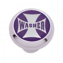 Small Deluxe Dash Knob w/ "Washer" Purple Maltese Cross Sticker | Dash Knobs / Screws