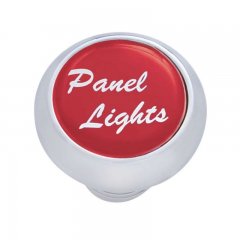 Small Deluxe Dash Knob w/ "Panel Lights" Red Glossy Sticker | Dash Knobs / Screws