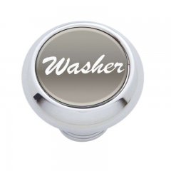 Small Deluxe Dash Knob w/ "Washer" Silver Glossy Sticker | Dash Knobs / Screws