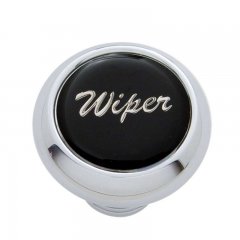 Small Deluxe Dash Knob w/ "Wiper" Black Glossy Sticker | Dash Knobs / Screws
