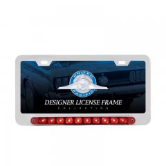 Chrome Deluxe LED License Plate Frame - Split Turn Function | License Plate Frames