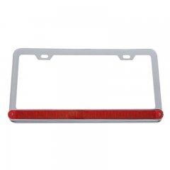 14 LED Light Bar License Frame- Red LED/Red Lens | License Plate Frames