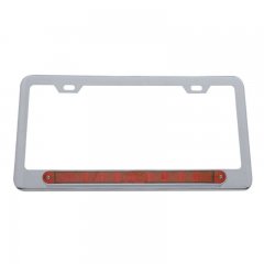 10 LED Light Bar License Frame - Red LED/Red Lens | License Plate Frames