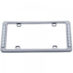 14 LED Chrome License Frame - White LED/Clear Lens | License Plate Frames