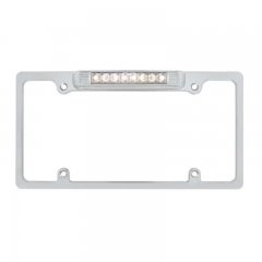 Chrome Deluxe LED License Plate Frame - White LED Back-Up Light | License Plate Frames