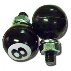 Black 8" Ball License Plate Fastener | License Plate Accessories