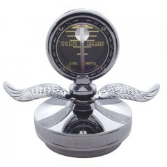 Chrome Aluminum Motometer Boyce w/ Base / Chrome Wings | Hood Ornaments