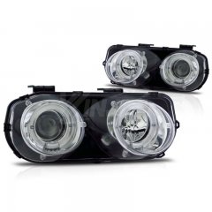 Renegade by Winjet 2014-2019 Toyota Tundra Projector Headlights with LED Switchback Sequential DRL Light Bar - Black/Clear