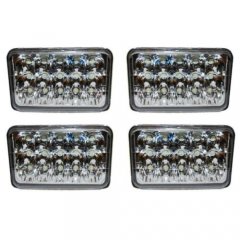 4X6" LED HID  Light Bulbs Crystal Clear Sealed Beam Headlamp Headlight Set