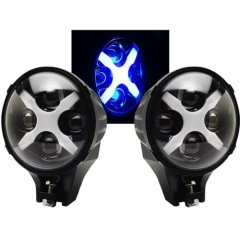 6" Off Road Lamp Blue LED X DRL Auxiliary Fog Spot Flood Light 6k 40w Pair