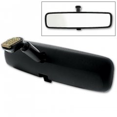 Black 10" Day / Night Interior Inside Rearview Mirror Assembly Flat Type Mount