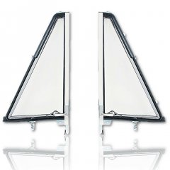 66-67-68-69-70-71-72-77 Ford Bronco Vent Window Clear Glass Frame Assembly Pair