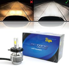 6500k H4 SMD COB 360° LED White Motorcycle Headlight HID Hi/Low Light Bulb