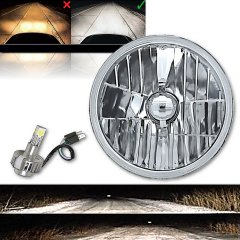 7" Crystal H4 Headlight SMD 360° LED Light Bulb Headlamp Harley Motorcycle