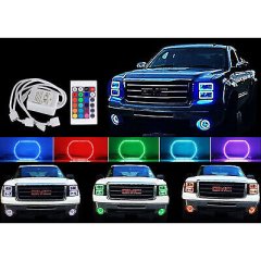 2014-2016 GMC Sierra Truck Multi-Color Changing LED RGB Headlight Halo Ring Set