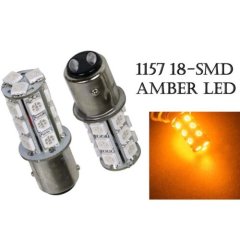 Amber #1157 18 SMD LED Tail Light Rear Brake Stop Turn Signal Lamp 12V Bulb PAIR
