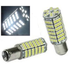 White LED 1157 12 Volt Tail Light Brake Stop Turn Signal Lamp Bulbs Pair 120-SMD
