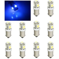 (10) Blue 5-LED Dash Instrument Panel Cluster Gauge Clock Glove Box Light Bulbs