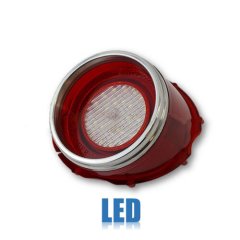 65 Chevy Impala LED Rear Red Tail Back Up Light Lamp Lens w/ Stainless Trim 1965