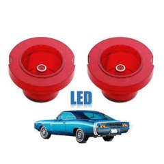 Red LED Tail Brake Turn Signal Light Lamp Lens Wiring PAIR For 68 Dodge Charger