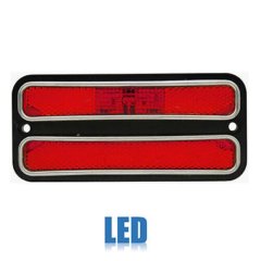 68-72 Chevy GMC Truck Rear Side LED Red Marker Light Lamp w/ Chrome Trim