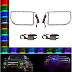 11-16 Ford F-250 Multi-Color Changing LED RGB Lower Headlight Halo Rings Set
