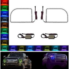 11-16 Ford F-250 Multi-Color Changing LED RGB Upper Headlight Halo Ring Set