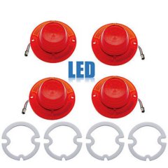 62 Chevy Impala Bel Air Biscayne LED Tail Brake Light Lenses & Gaskets Set of 4