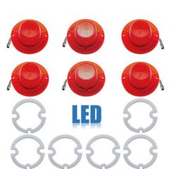 62 Chevy Impala Rear LED Tail & Back Up Light  Lenses w/ Gaskets Set of 6