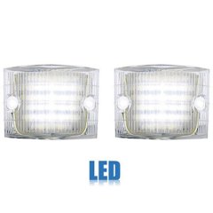 56 1956 Chevy Car White Clear LED Back Up Reverse Light Lamp Lens Pair Chevrolet